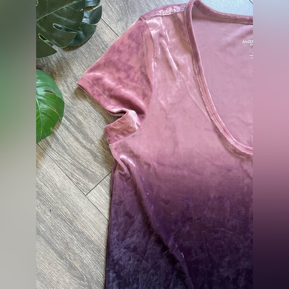American eagle crushed velvet ombre top size M - Picture 4 of 9